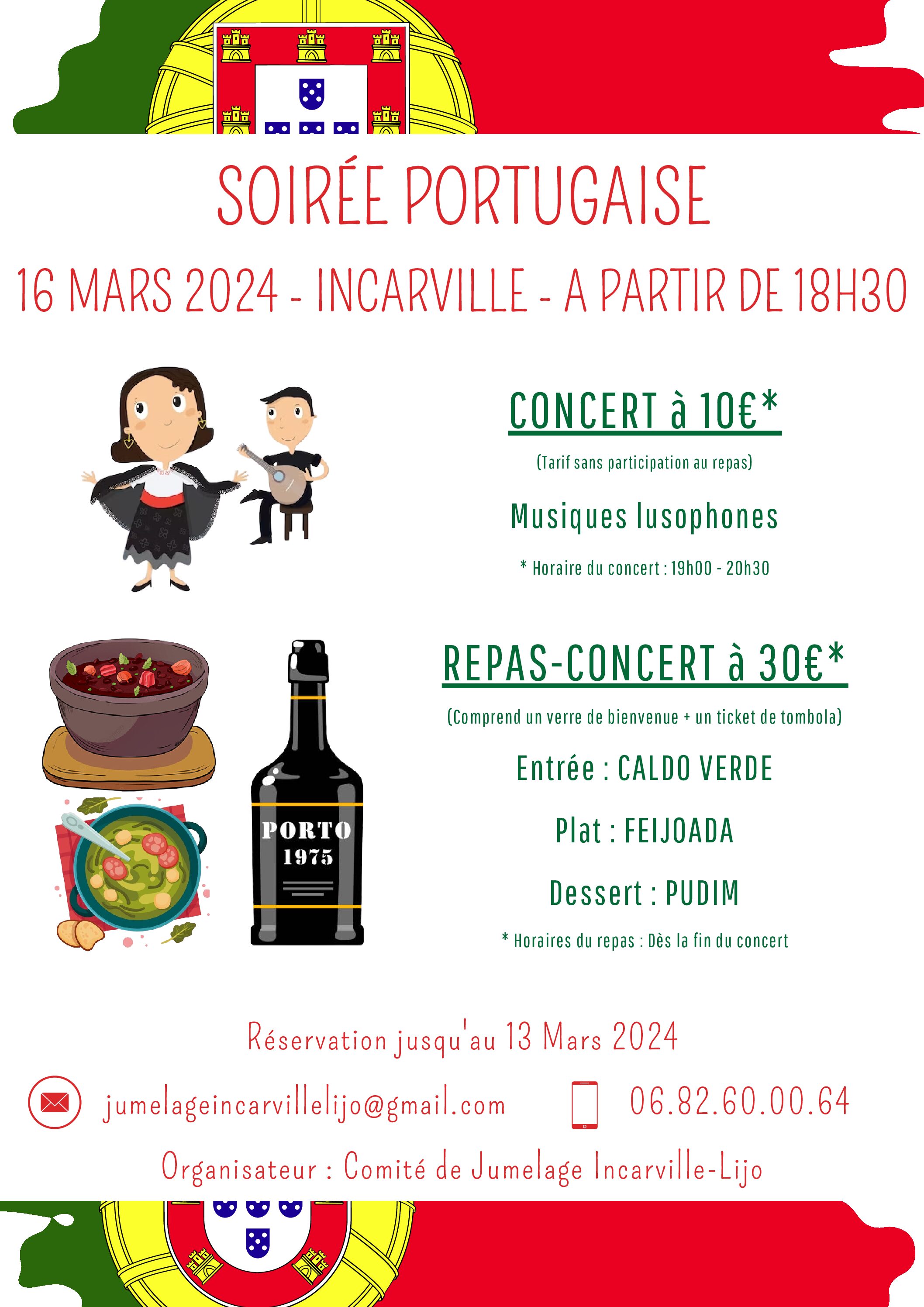 Envie festive? Soirée portugaise le 16 mars 2024
